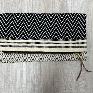 Tribe Alive Brocade Foldover Clutch - Atitlan Brocade- Black & Cream